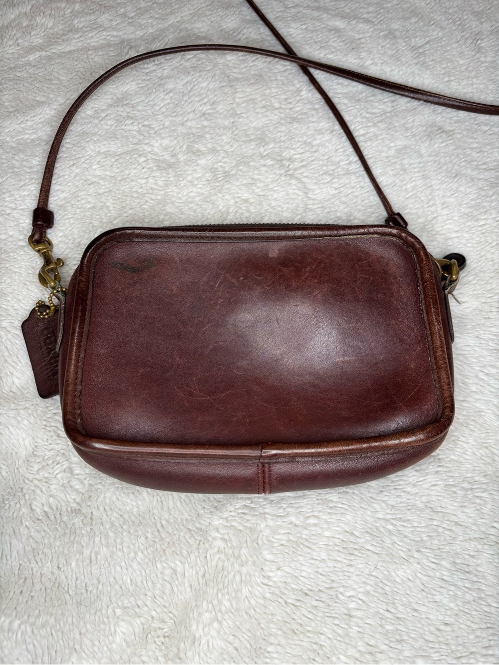 Vintage Coach Mahogany Leather Carnival Bag 9925 Crossbody Made In USA RARE - Picture 8 of 16
